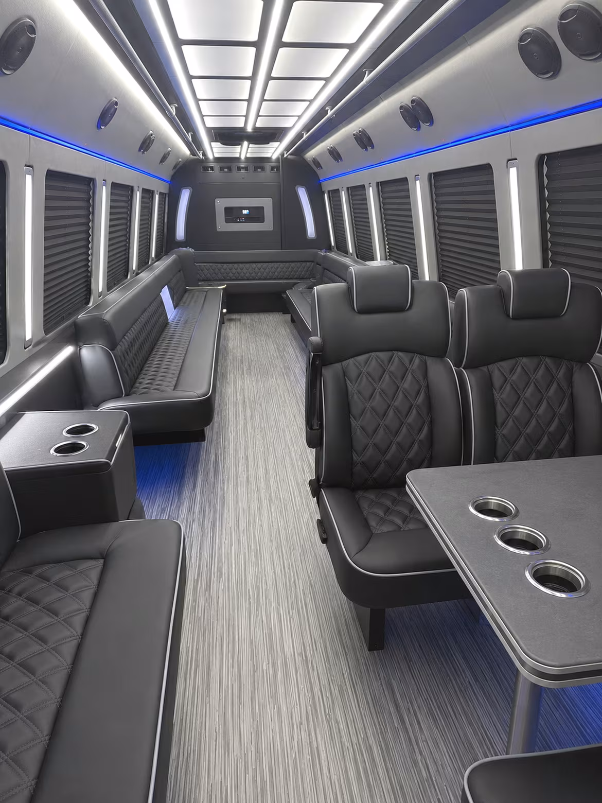 Fresno Bachelor & Bachelorette Transportation party bus interior