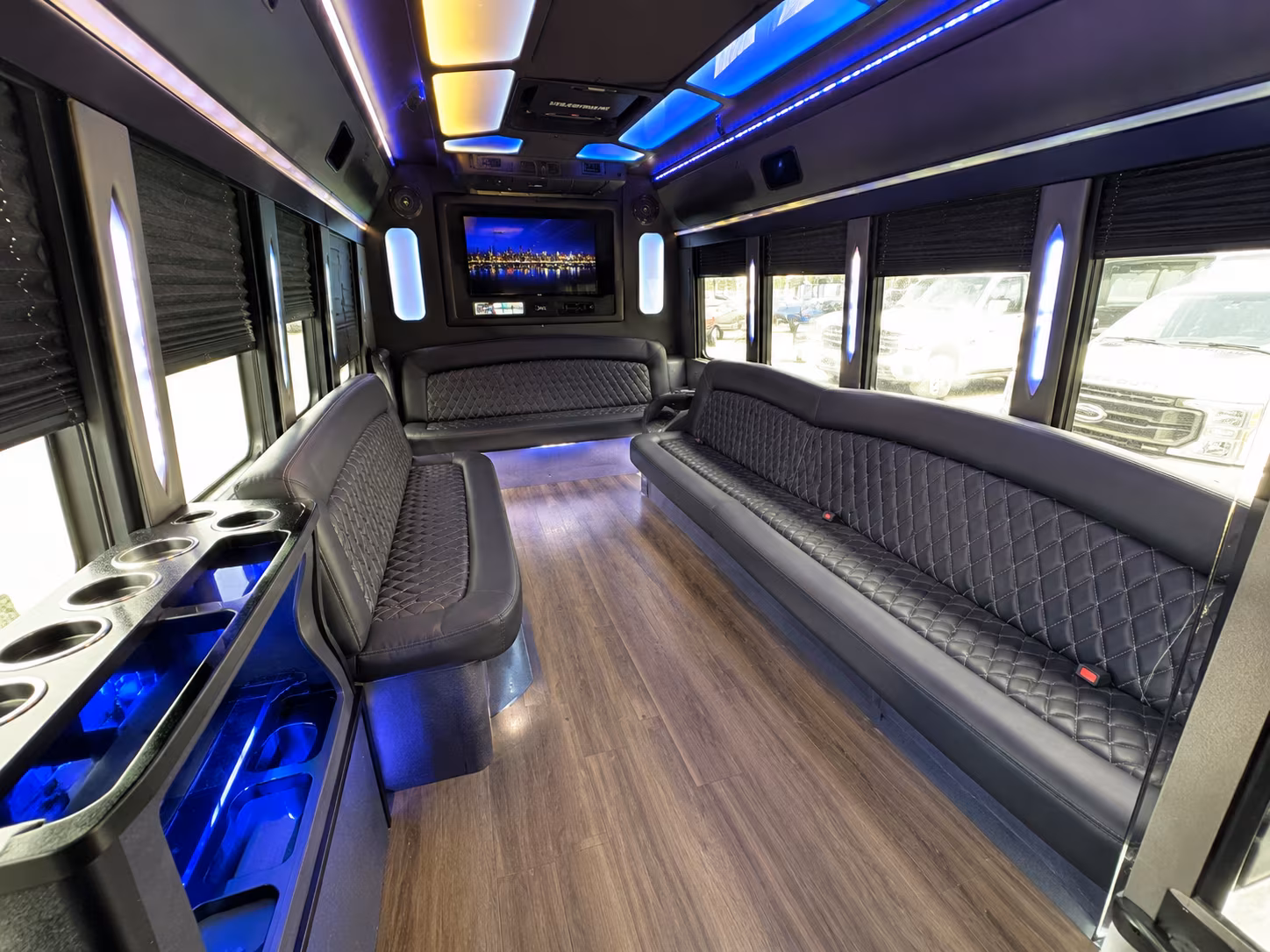 Fresno Birthday, Sweet 16, & Quinceañera Transportation party bus exterior