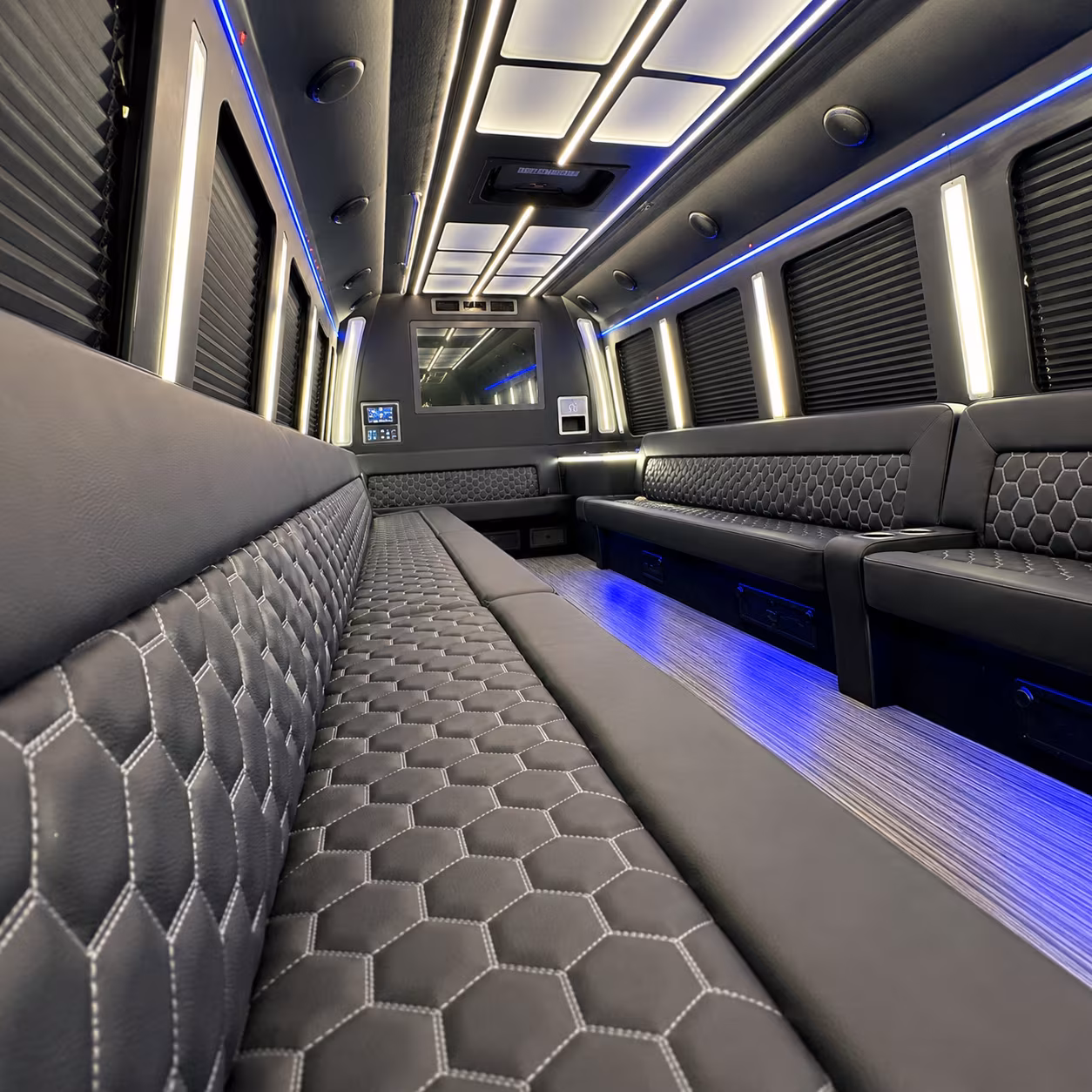 Fresno Private Event Transportation party bus exterior