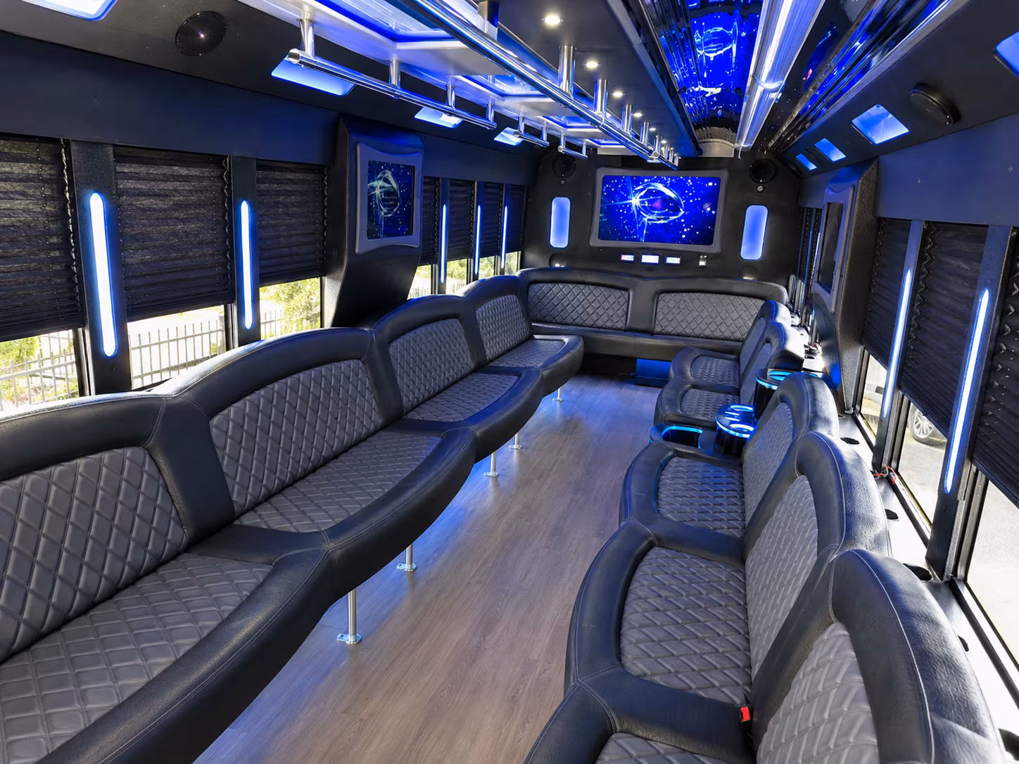 Fresno Private Event Transportation party bus interior