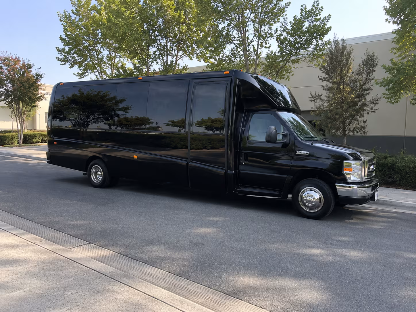 Fresno Private Event Transportation party bus exterior