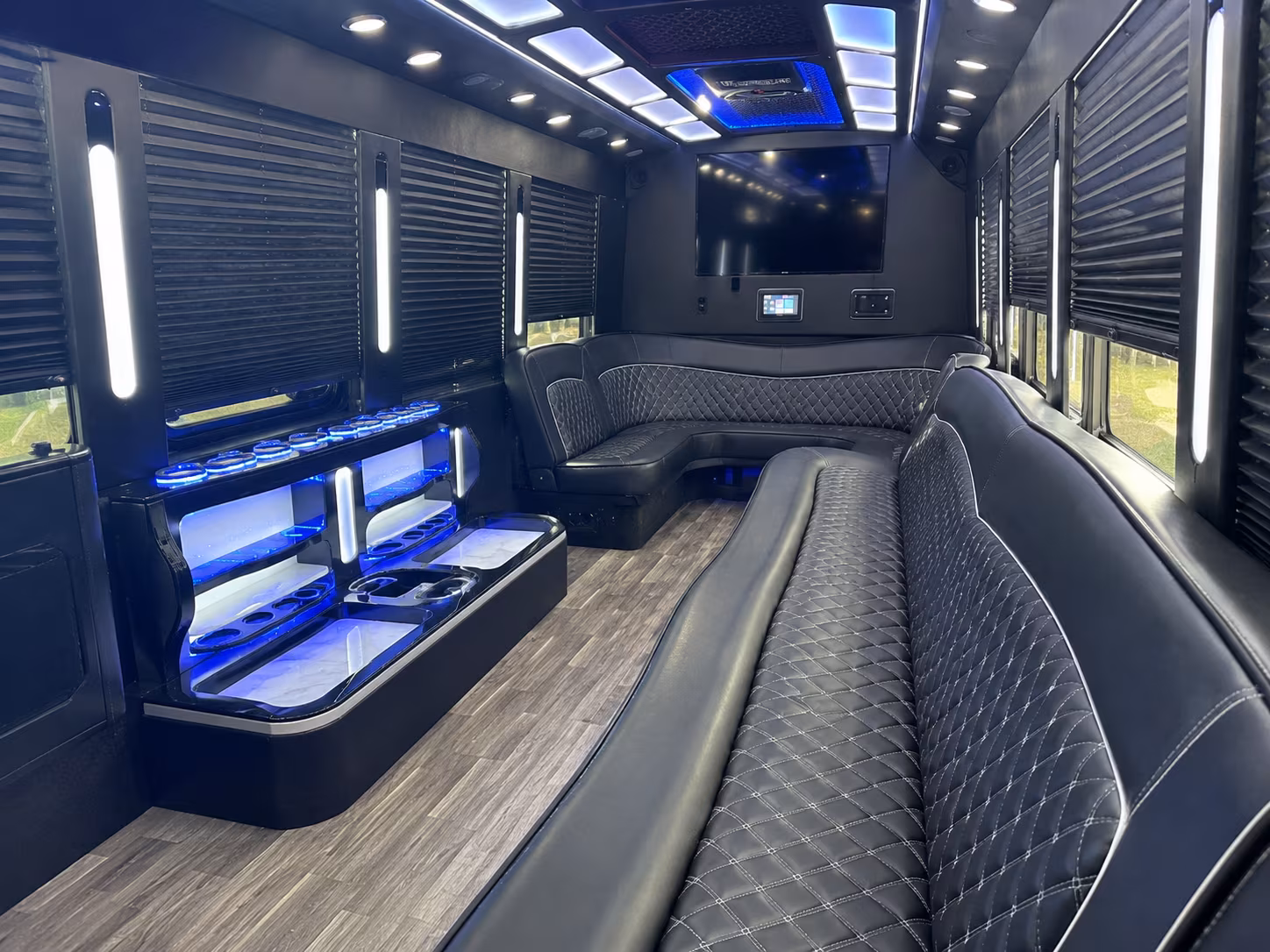 Fresno Prom & Homecoming Transportation party bus exterior