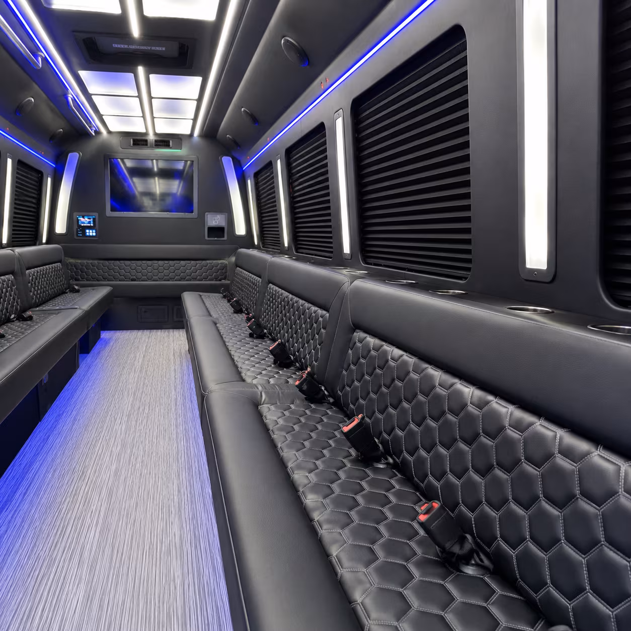 Fresno Sporting Event Transportation party bus exterior